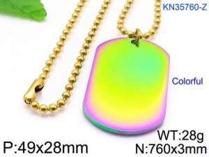 SS Gold-Plating Necklace - KN35760-Z