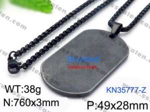 Stainless Steel Black-plating Necklace - KN35777-Z