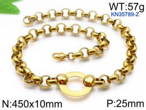 SS Gold-Plating Necklace - KN35789-Z