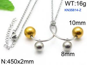 SS Gold-Plating Necklace - KN35814-Z