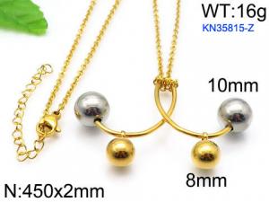 SS Gold-Plating Necklace - KN35815-Z