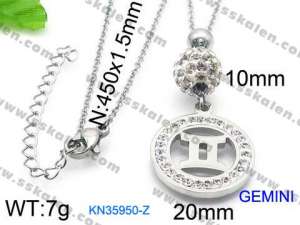 Stainless Steel Stone Necklace - KN35950-Z
