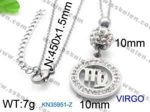 Stainless Steel Stone Necklace - KN35951-Z