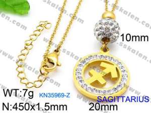Stainless Steel Stone Necklace - KN35969-Z