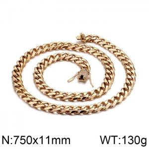SS Gold-Plating Necklace - KN35977-K