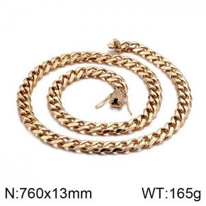 SS Gold-Plating Necklace - KN35978-K