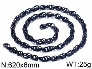 Stainless Steel Black-plating Necklace - KN35986-K