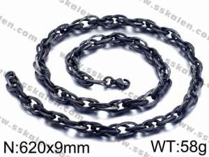 Stainless Steel Black-plating Necklace - KN35987-K