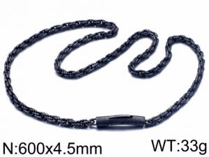 Stainless Steel Black-plating Necklace - KN35989-K