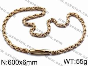 SS Gold-Plating Necklace - KN35995-K