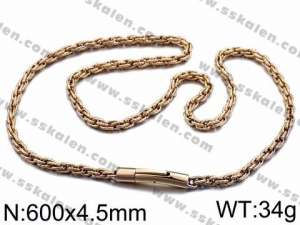SS Gold-Plating Necklace - KN35996-K