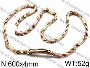 SS Gold-Plating Necklace - KN35997-K