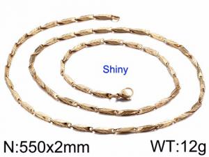 SS Gold-Plating Necklace - KN36008-K