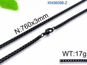 Stainless Steel Black-plating Necklace - KN36098-Z