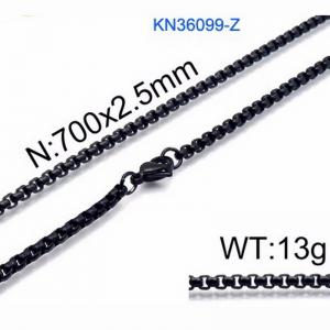 Stainless Steel Black-plating Necklace - KN36099-Z