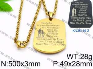 SS Gold-Plating Necklace - KN36119-Z