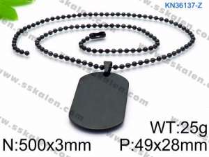 Stainless Steel Black-plating Necklace - KN36137-Z