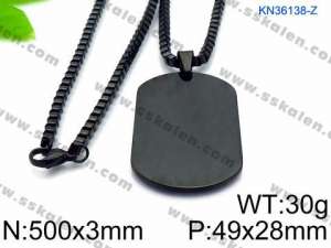 Stainless Steel Black-plating Necklace - KN36138-Z