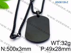 Stainless Steel Black-plating Necklace - KN36139-Z
