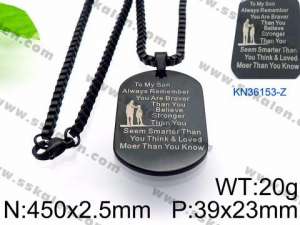 Stainless Steel Black-plating Necklace - KN36153-Z