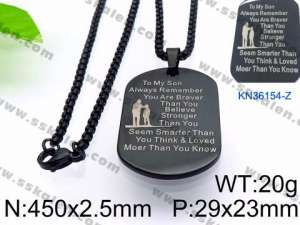 Stainless Steel Black-plating Necklace - KN36154-Z