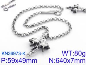 Stainless Skull Necklaces - KN36973-K