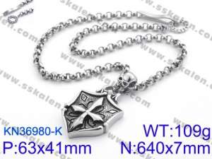 Stainless Skull Necklaces - KN36980-K