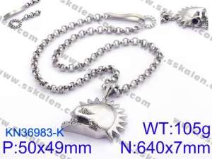 Stainless Skull Necklaces - KN36983-K