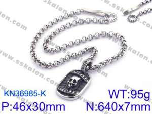Stainless Skull Necklaces - KN36985-K