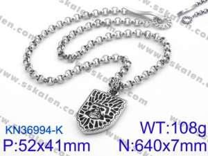 Stainless Skull Necklaces - KN36994-K