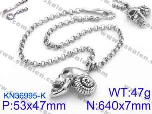 Stainless Skull Necklaces - KN36995-K