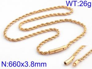 SS Gold-Plating Necklace - KN36999-K