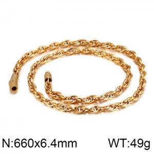 SS Gold-Plating Necklace - KN37000-K