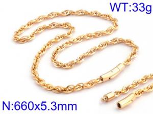 SS Gold-Plating Necklace - KN37001-K