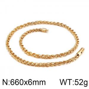SS Gold-Plating Necklace - KN37004-K