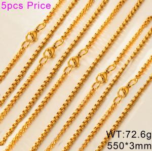 SS Gold-Plating Necklace - KN37050-Z
