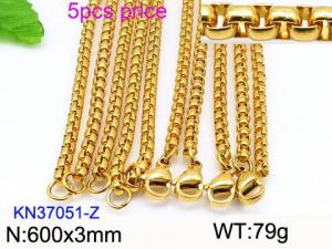 SS Gold-Plating Necklace - KN37051-Z