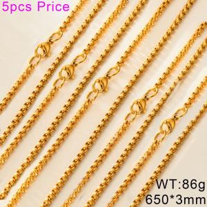 SS Gold-Plating Necklace - KN37052-Z