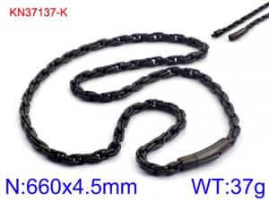 Stainless Steel Black-plating Necklace - KN37137-K