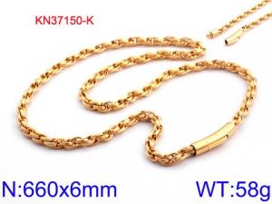 SS Gold-Plating Necklace - KN37150-K