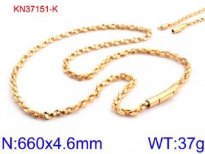 SS Gold-Plating Necklace - KN37151-K