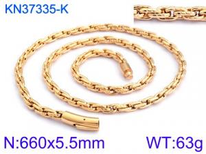SS Gold-Plating Necklace - KN37335-K