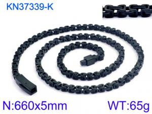 Stainless Steel Black-plating Necklace - KN37339-K