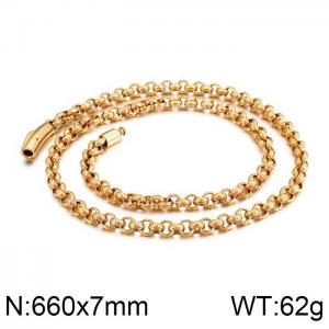 SS Gold-Plating Necklace - KN37342-K