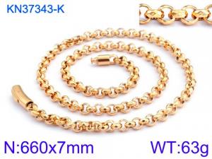 SS Gold-Plating Necklace - KN37343-K