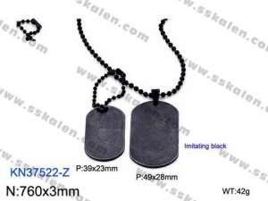 Stainless Steel Black-plating Necklace - KN37522-Z