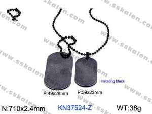 Stainless Steel Black-plating Necklace - KN37524-Z
