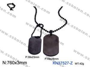 Stainless Steel Black-plating Necklace - KN37527-Z