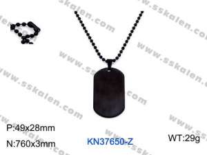Stainless Steel Black-plating Necklace - KN37650-Z