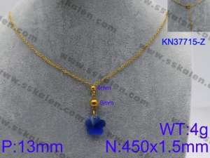 Stainless Steel Stone & Crystal Necklace - KN37715-Z